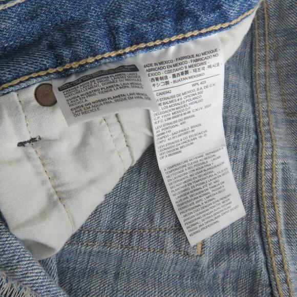 1990s Vintage Levis 501 High Rise Straight Leg Back Yoke Jeans Mom Jeans 34" - Picture 6 of 6